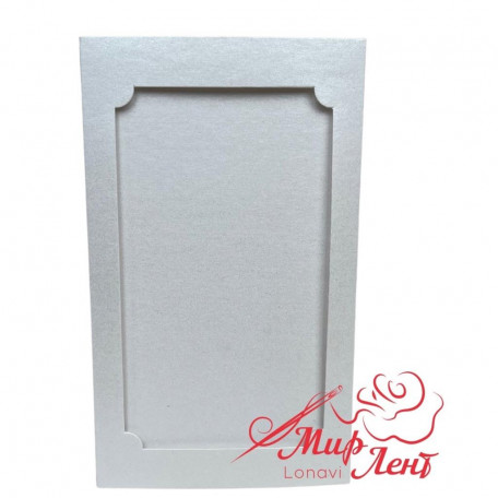 Открытка- паспарту Белая перламутровая прямоугольник